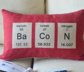 Chemical Element Print Decorative Pillow 