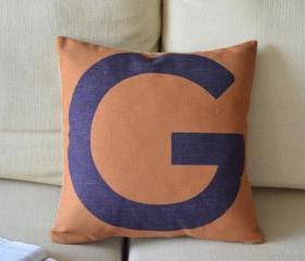 Alphabet Print Decorative Pillow(G)