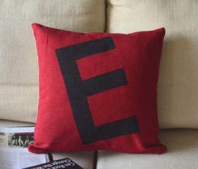 Alphabet Print Decorative Pillow(E)