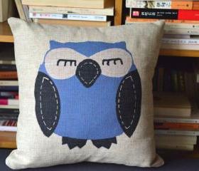 Owls Print Decorative Pillow (A)
