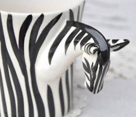 Fashion Handpainted Zebra Ceramic Cup