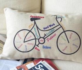 Bike Print Decorative Pillow 