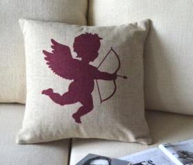 Cupid Print Decorative Pillow 