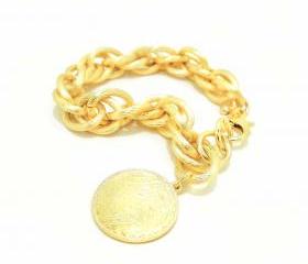 Matted Gold Chunky Chains Bracelet