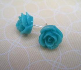 Turquoise Flower Post Earrings