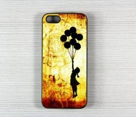 Vintage Banksy Girl iPhone 5 Hard Cover Case