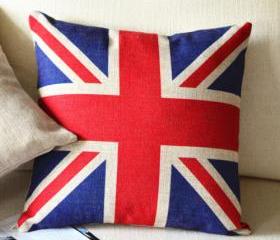 UK Flag Print Decorative Pillow 