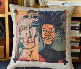 Basquiat Print Decorative Pillow B