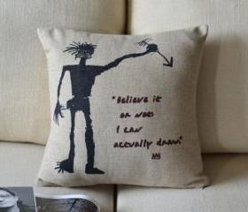 Basquiat Print Decorative Pillow C