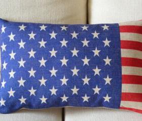 US Flag Print Decorative Pillow 
