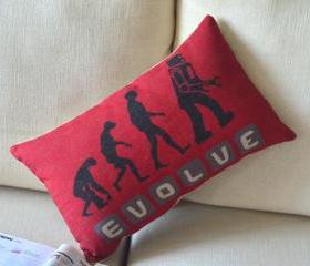 Evolution Print Decorative Pillow 
