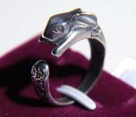 925 Sterling Silver Rabbit Bunny Adjustable Ring