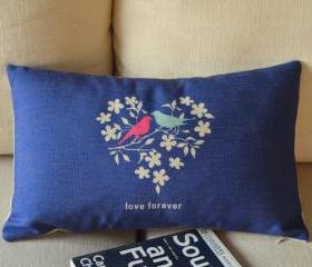 Love Birds Print Decorative Pillow(B)