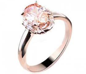 Fashion Golden Citrine Rose Golden Ring