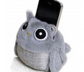 Gray Owl Phone Holder