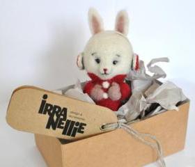 Needle felted bunny, cute, toy, gift, winter