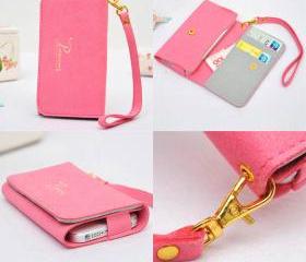  Nice Pink Multi-function Soft Wallet with Phone and Card Pocket