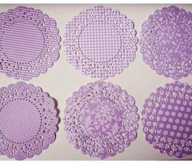 Parisian Lace Doily Winter Wisteria for Scrap booking or card making / pack 