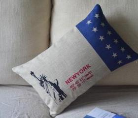 New York Print Decorative Pillow