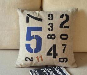 Combination Of Numbers Print Decorative Pillow