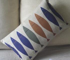 Shoal Of Fish Print Decorative Pillow
