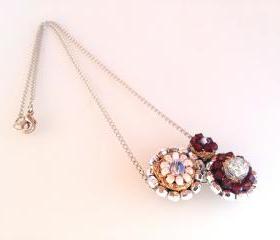Bib round flowers necklace