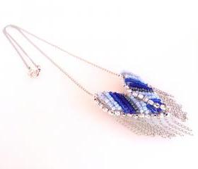 blue chevron necklace 