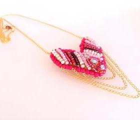 pink chevron necklace