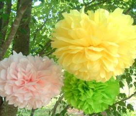 Set of 10 tissue paper poms