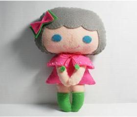Ceci girl - doll pattern, felt doll, PDF
