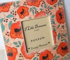 Orange blossoms Wood frame