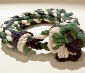 Blue Green and White Knot Bracelet
