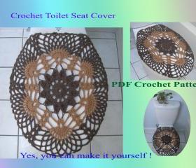 Crochet Pattern - Toilet Seat Cover for Both Standard and Elongated Toilet Seats (33VC2012)