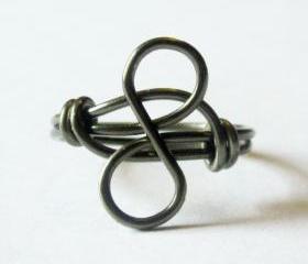 Gunmetal Infinity Ring 