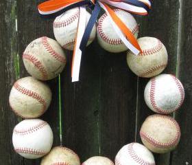  Baseball Love Wreath - three ribbons, no letter