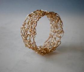 Crochet gold filled ring