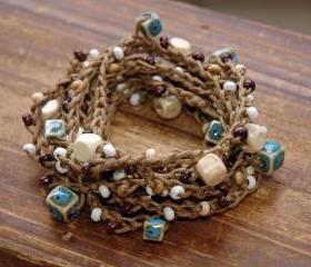 Elegant Oriental Wood Ceramic versatile bracelet