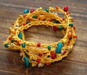 Elegant Oriental Wood Beads versatile bracelet