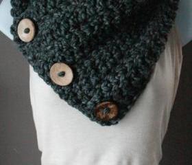 Coconut Button Crochet Cowl