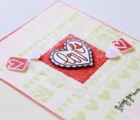 Love Scallop Heart Handmade Greeting Card (Blank Inside) by The Leaf Studio. FREE shipping.