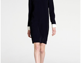 Victoria Beckham style. Blue Perfect Hand painted Swan Neck Fashion Dress