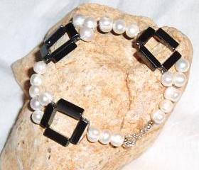 Pearl and Haematite Bracelet Handmade Jewelry