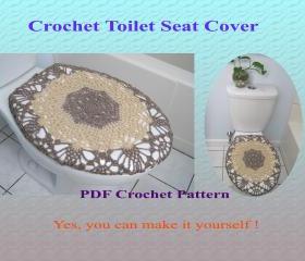 Crochet Pattern - Toilet Seat Cover for Both Standard and Elongated Toilet Seats (1VC2013)--- First New Pattern in 2013