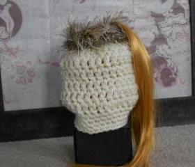 Pony tail hat