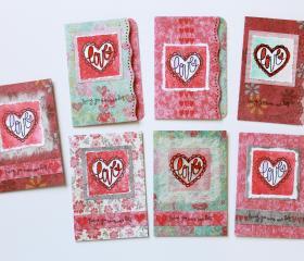 Love Scallop Heart Mini Cards (set of 7) by The Leaf Studio. FREE shipping.