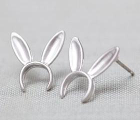 Cute Bunny Earrings in silver