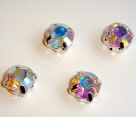 ss16 4mm Loose beads sew on AB diamante rhinestone crystal chaton montee SILVER 144pcs