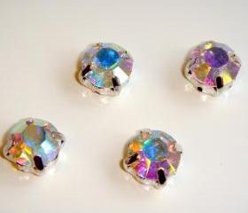 ss20 4.3mm Loose beads sew on AB diamante rhinestone crystal chaton montee SILVER 144pcs