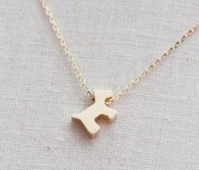 Cute Dog,puppy Necklace in gold