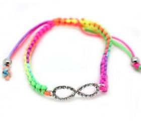 Very Rare One Direction Rainbow String Bracelet w/ Infinity Directioner Charm